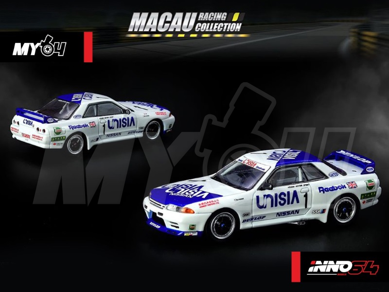 1:64 Nissan Skyline GT-R R32 #1 "UNISIA JECS" Macau Guia Race 1991
