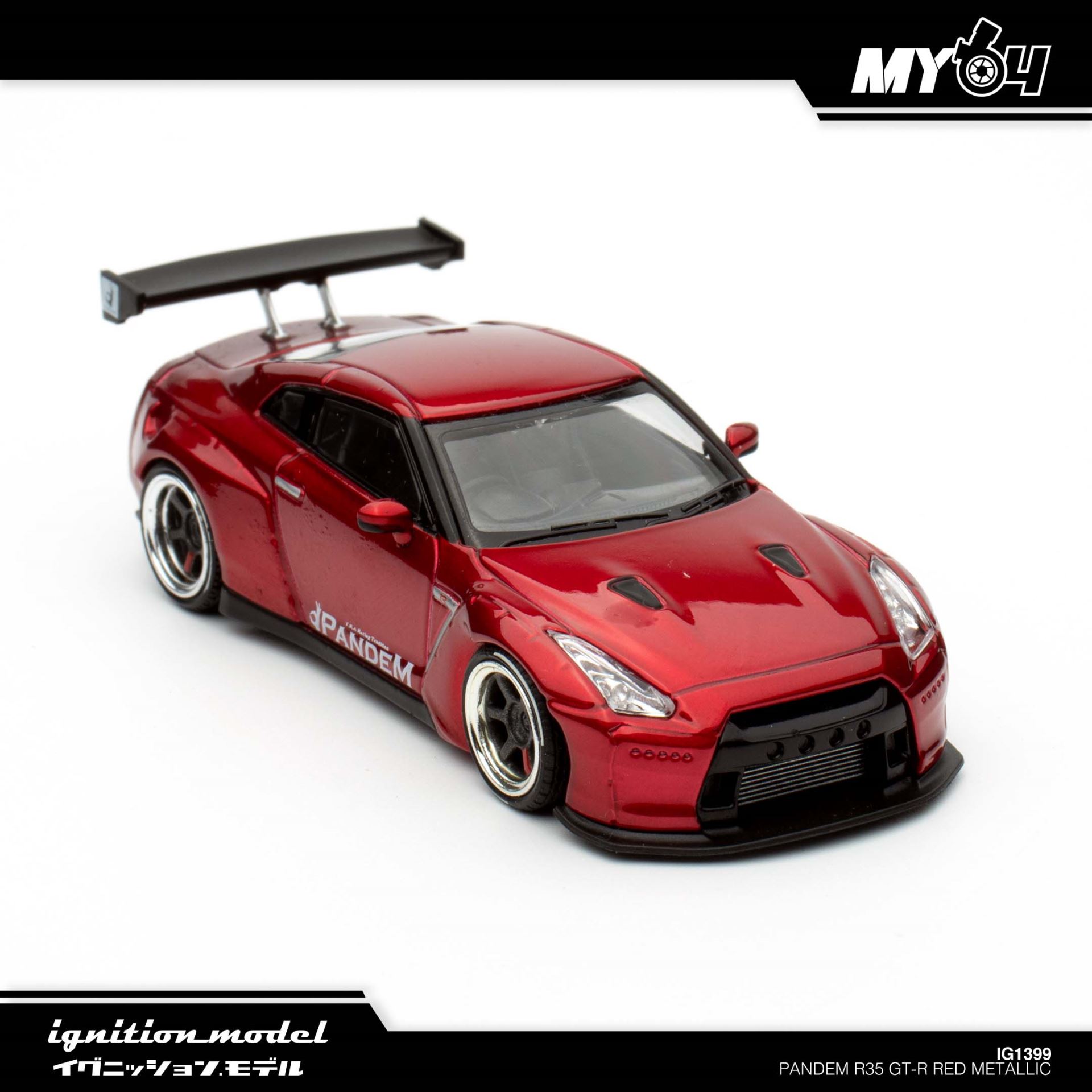 送料300円～ イグニッションモデル 1/64 PANDEM NISSAN R35 GT-R カラー：グリーンメタリック Green Metallic 品番1748 3個あり イグニッションモデル PANDEM R35 GT-R 1⁄64 ミニカー