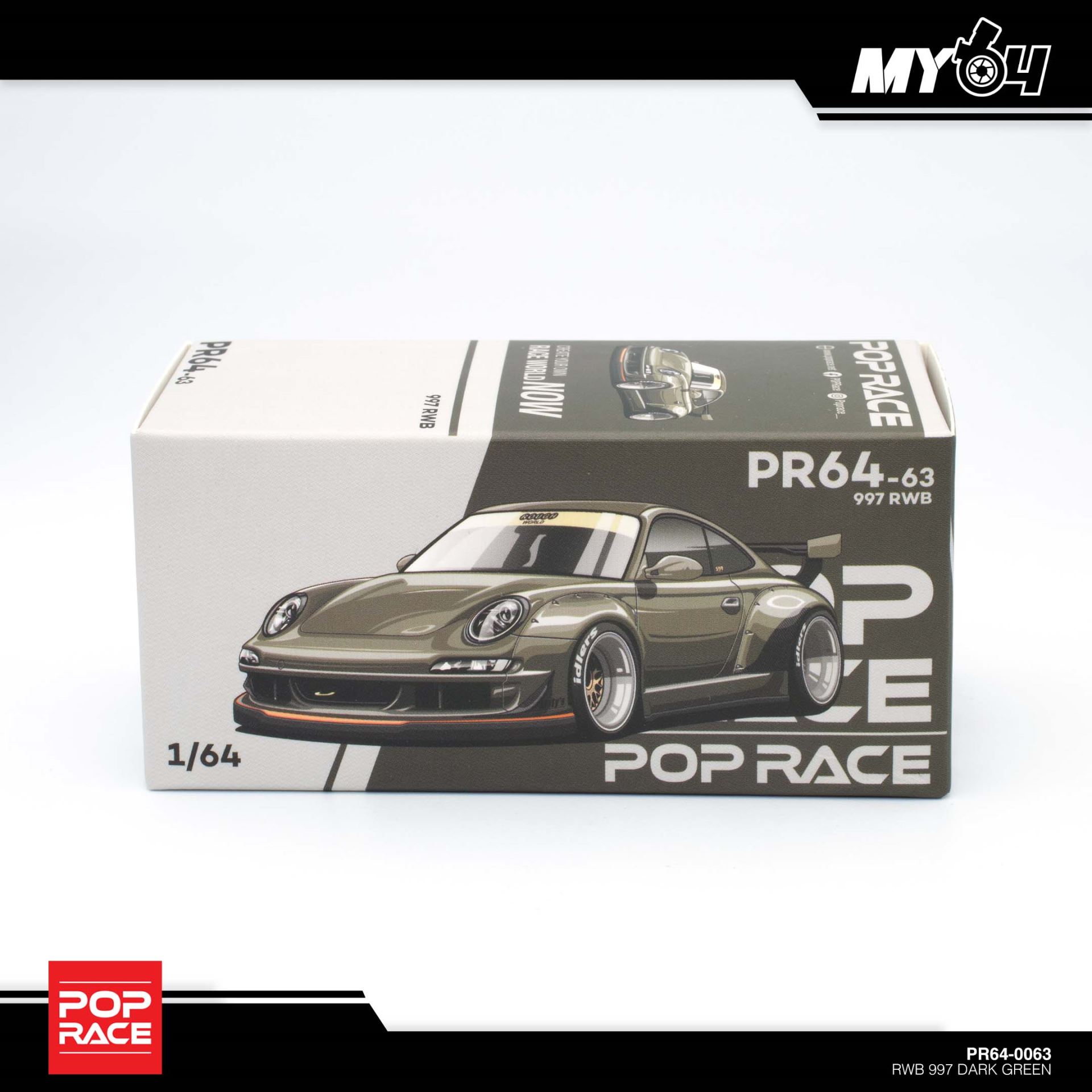 Voiture Miniature 1:64 RWB 997 Vert Foncé - XCarToys X Pop Race - Avec Boîte - Neuf