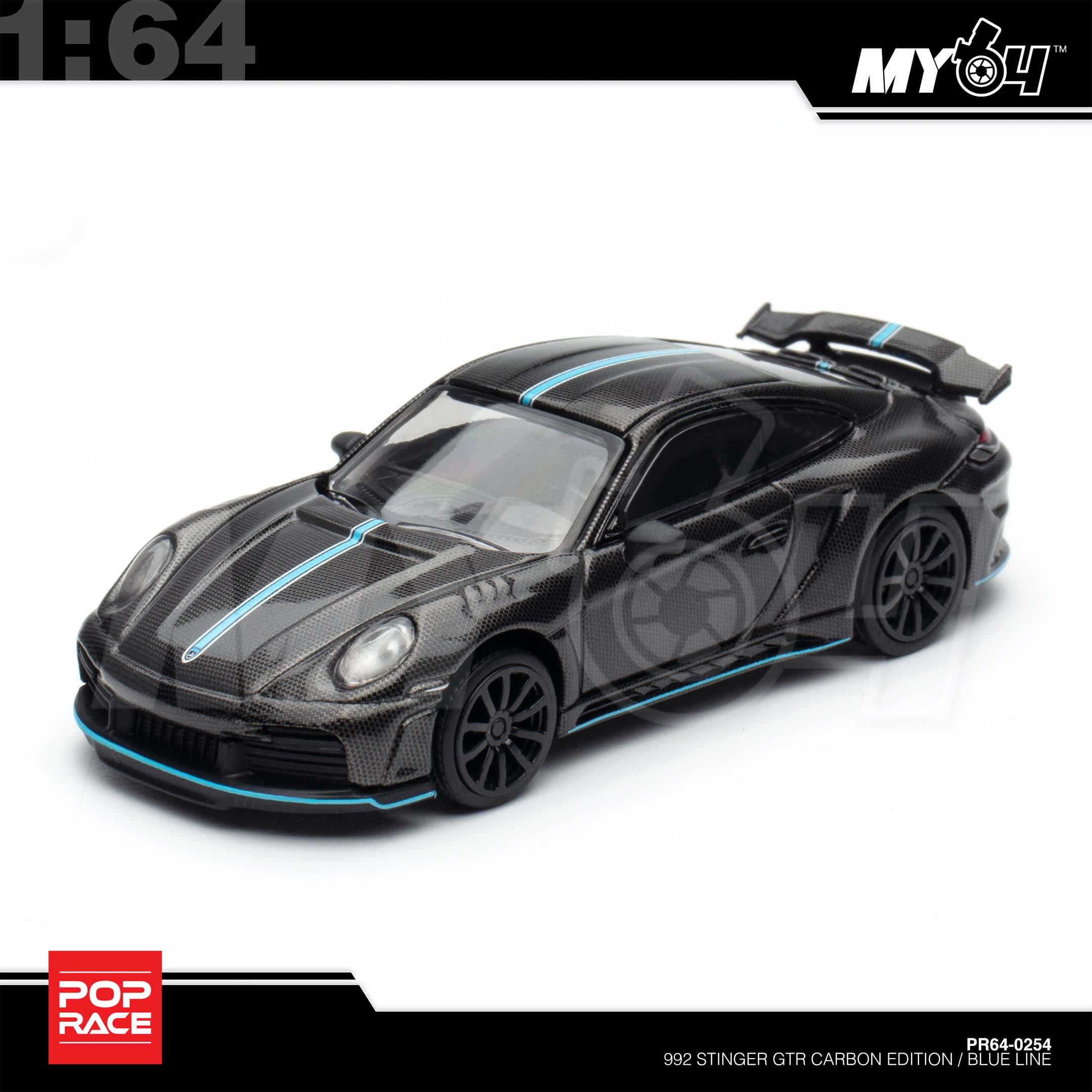 1:64 POP RACE 992 Stinger GTR Carbon Edition / Blue Line
