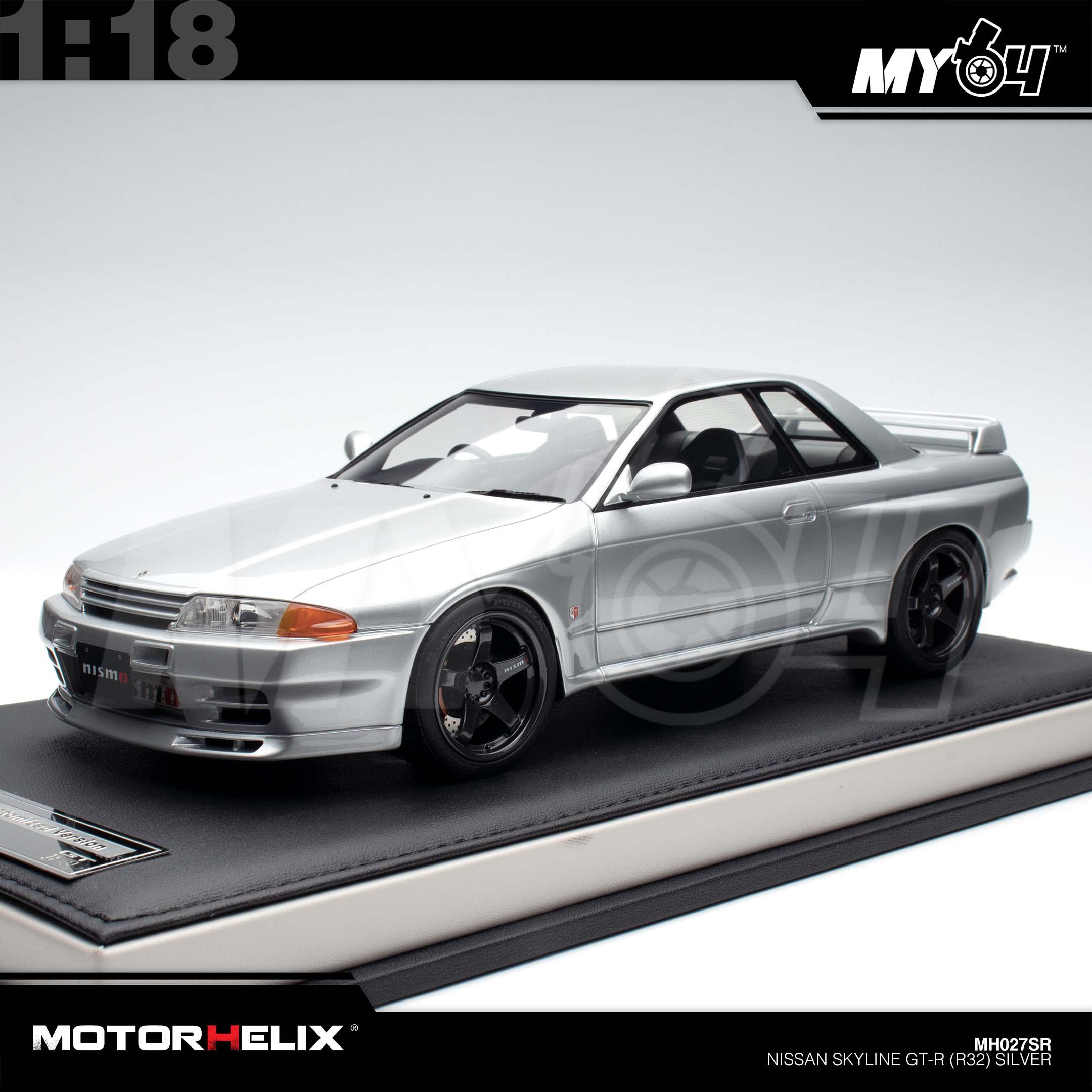 1:18 MOTORHELIX Nissan Skyline GT-R (R32) Silver