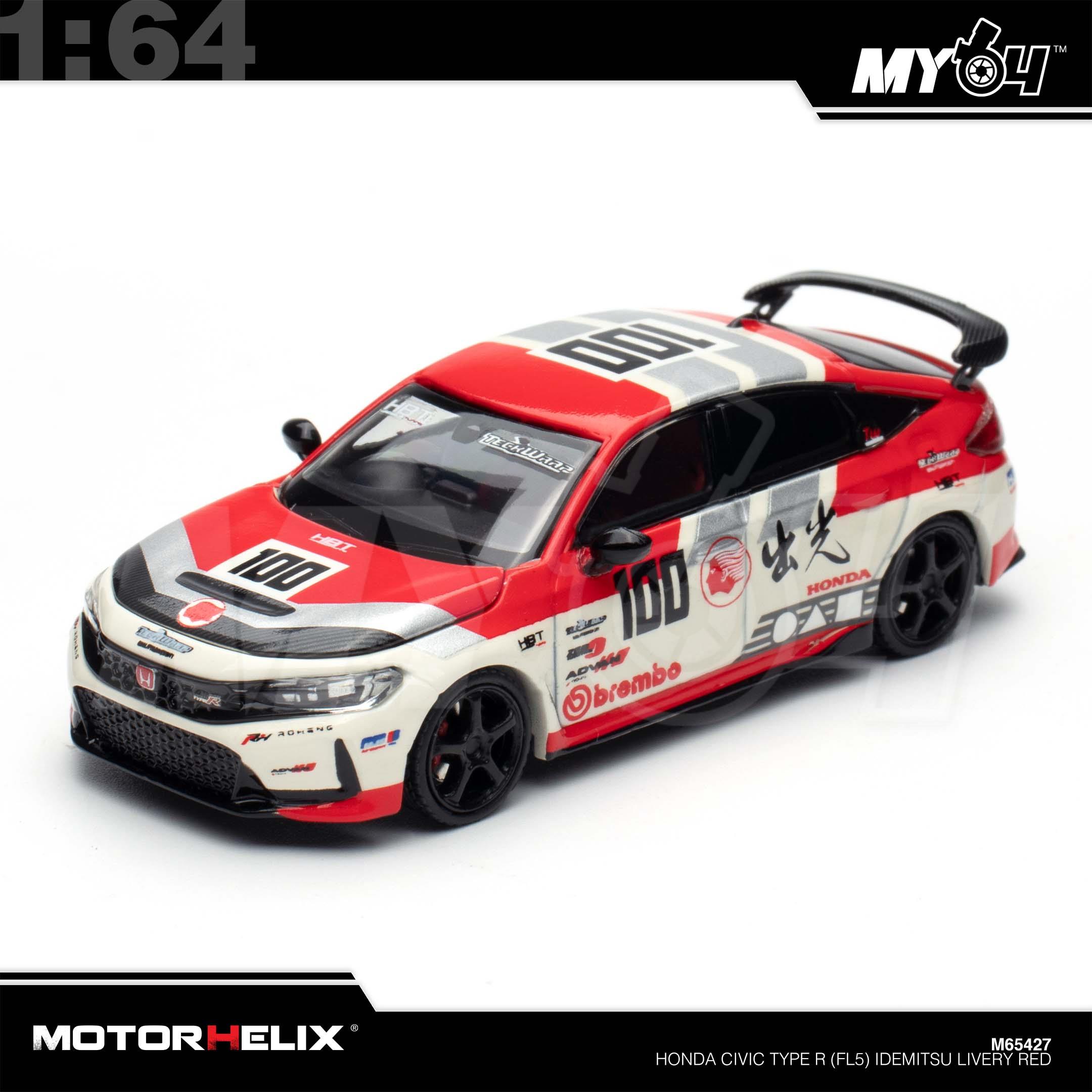 1:64 MOTORHELIX Honda Civic Type R (FL5) Idemitsu Livery Red