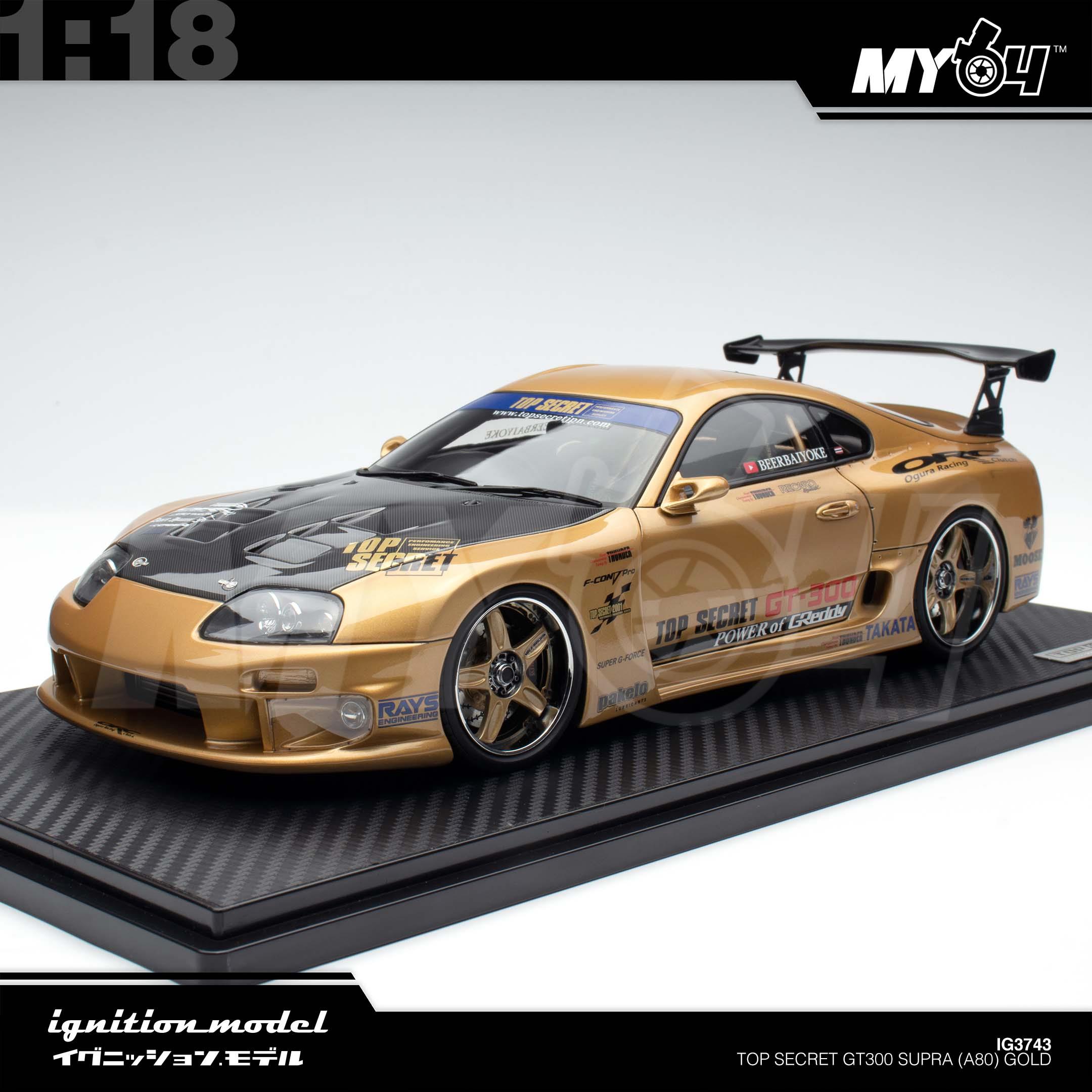 1:18 IGNITION MODEL Top Secret GT300 Supra (A80) Gold