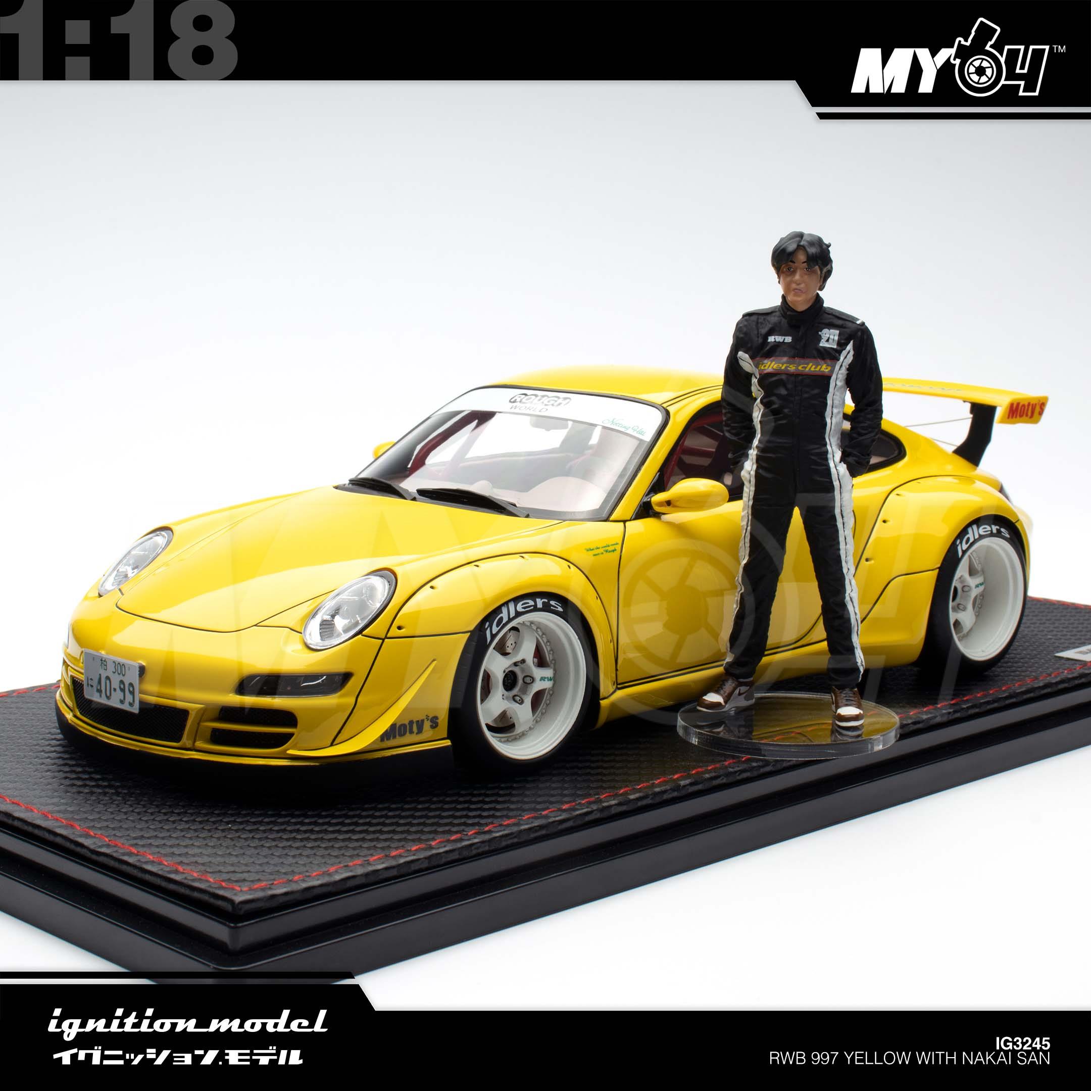 1:18 IGNITION MODEL RWB 997 Yellow with Nakai San