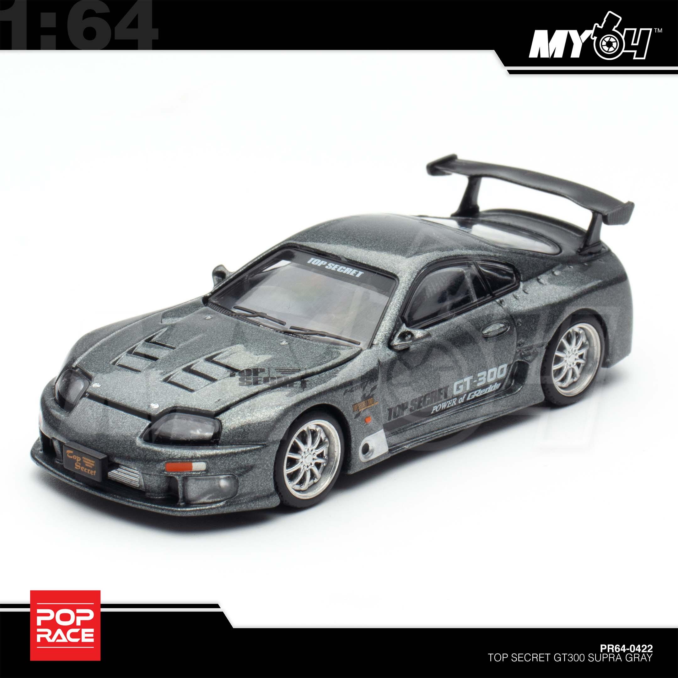 1:64 POP RACE Top Secret GT300 Supra Gray