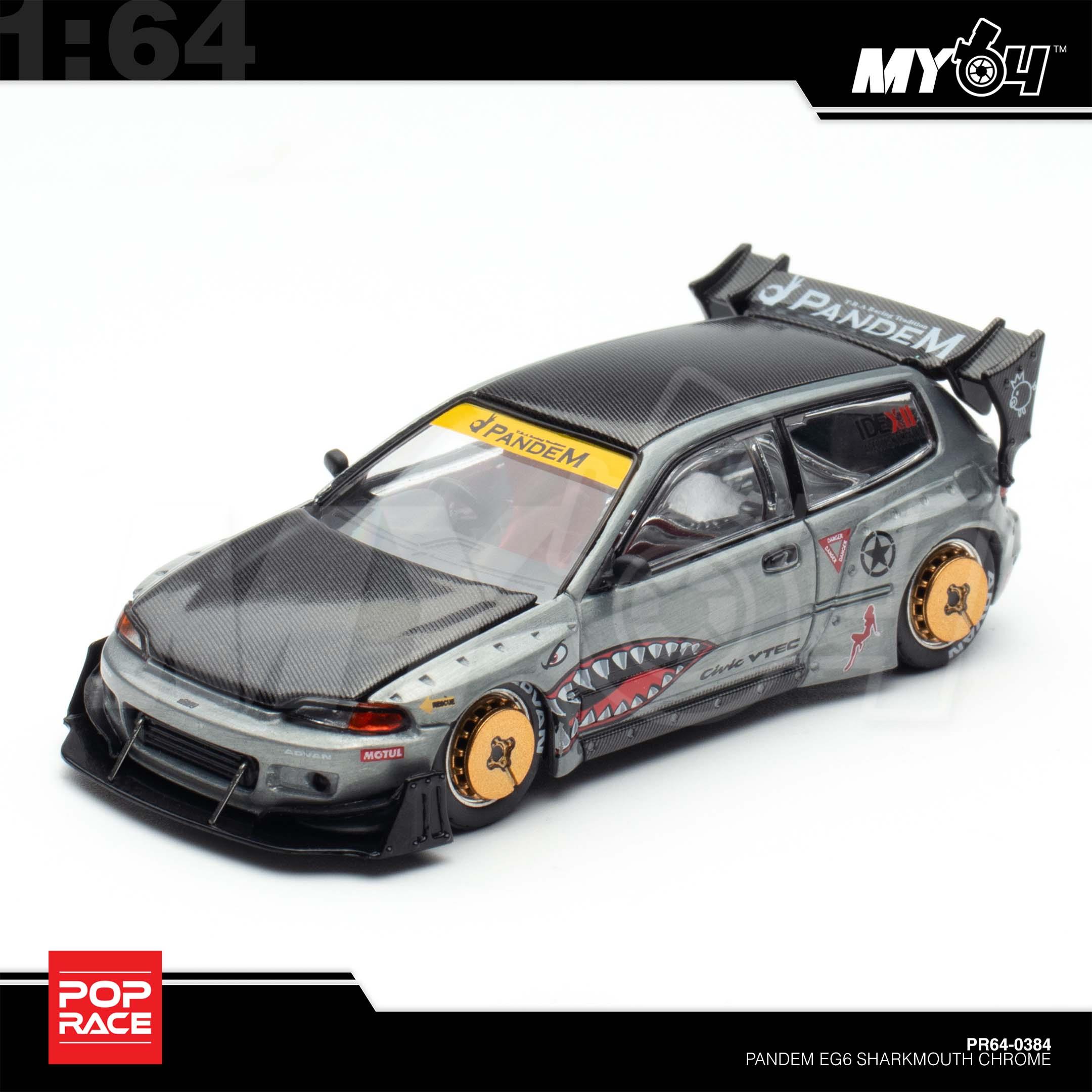 1:64 POP RACE Pandem EG6 Sharkmouth Chrome