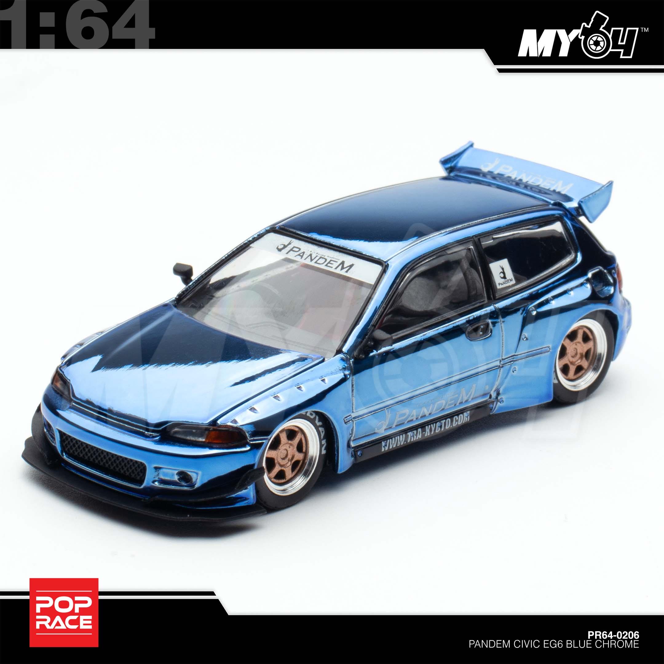 1:64 POP RACE Pandem Civic EG6 Blue Chrome