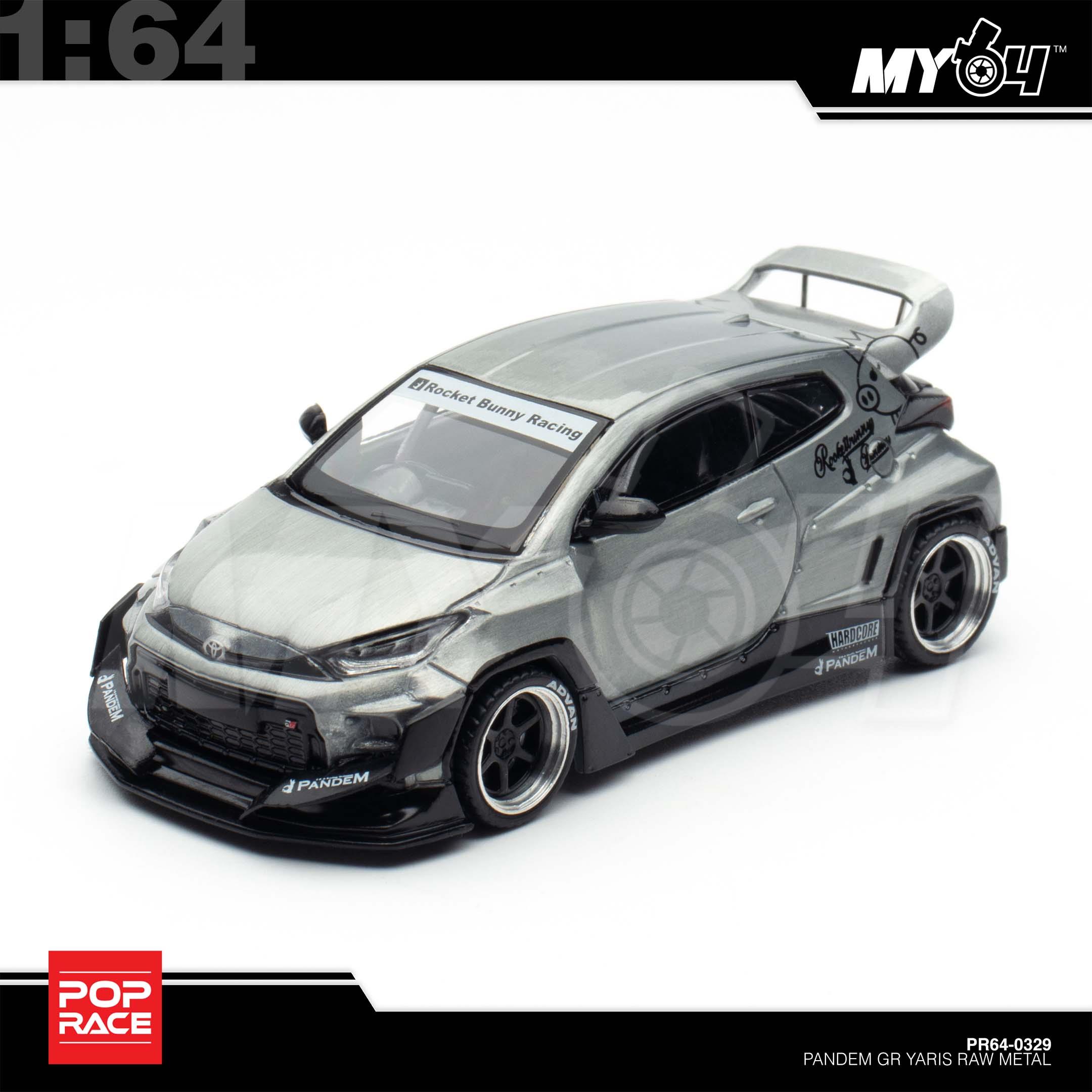 1:64 POP RACE Pandem GR Yaris Raw Metal
