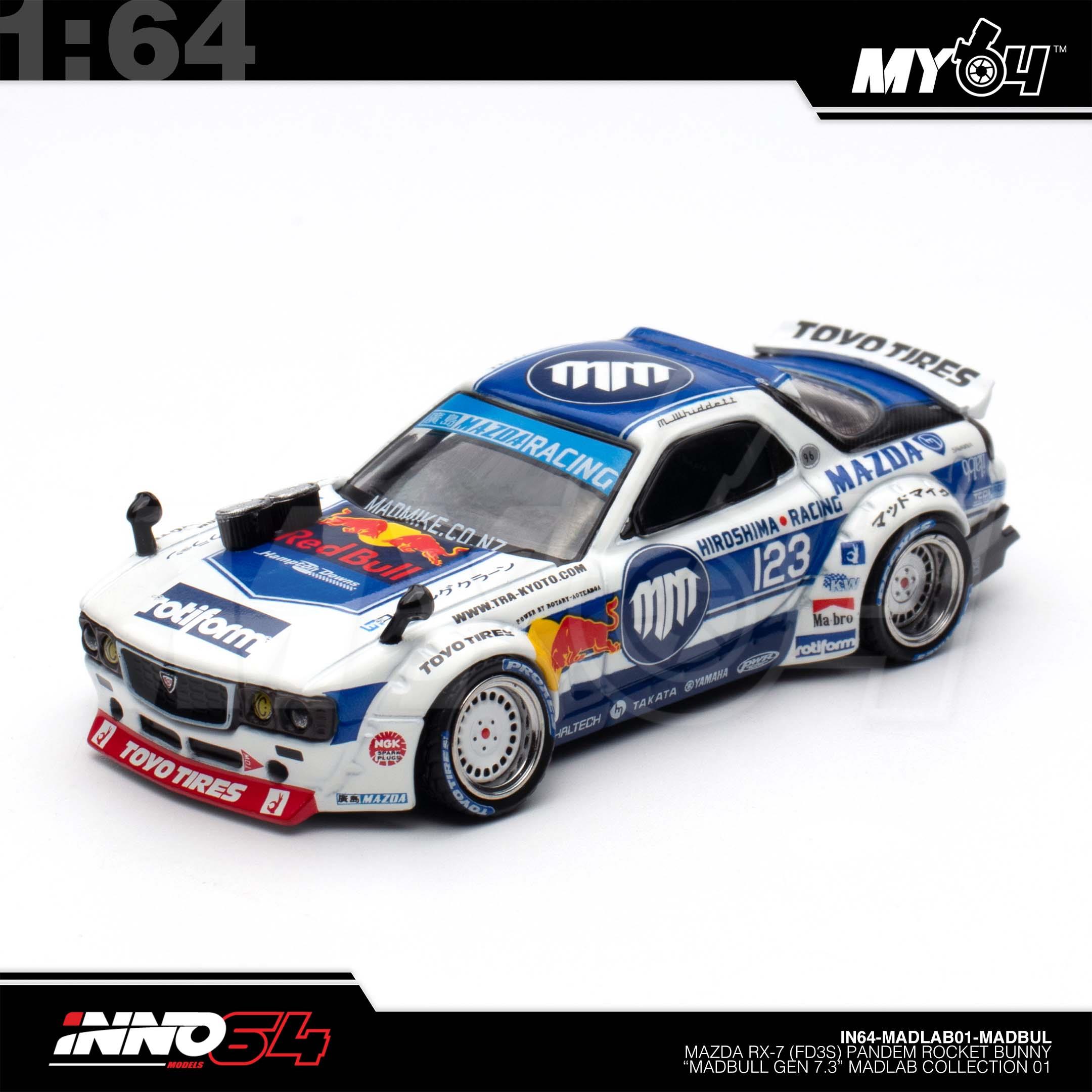 1:64 INNO64 Mazda RX-7 (FD3S) Pandem Rocket Bunny "Madbull Gen 7.3" Madlab Collection 01