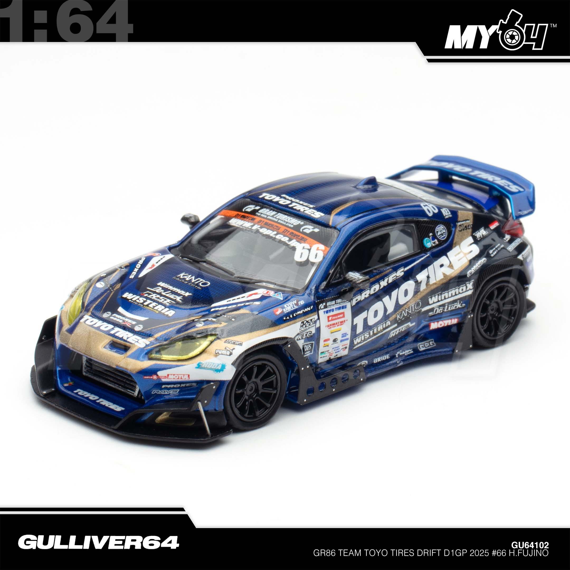 1:64 GULLIVER64 GR86 Team Toyo Tires Drift D1GP 2025 #66 H.Fujino