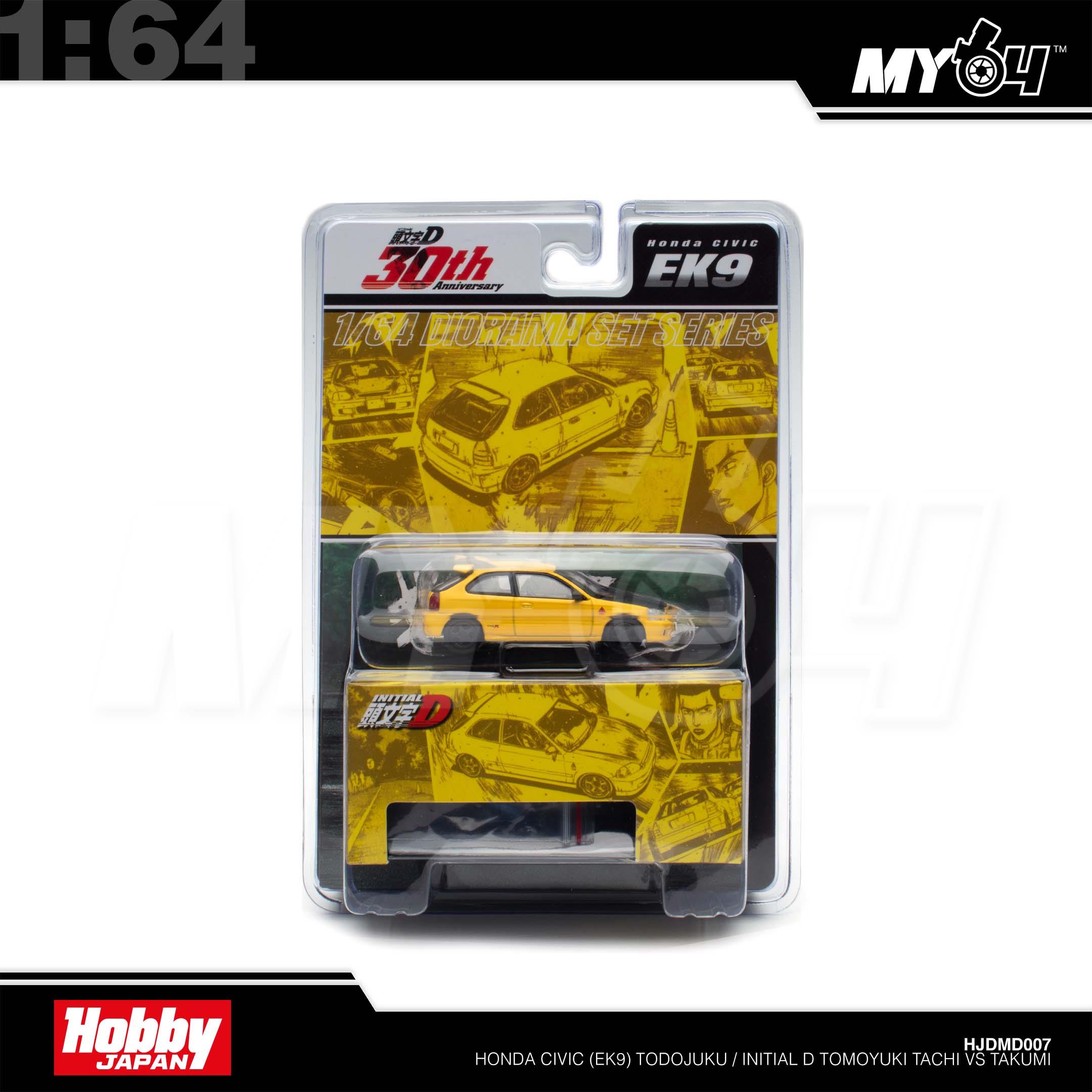 1:64 HOBBY JAPAN Honda Civic (EK9) Todojuku / Initial D Tomoyuki Tachi VS Takumi