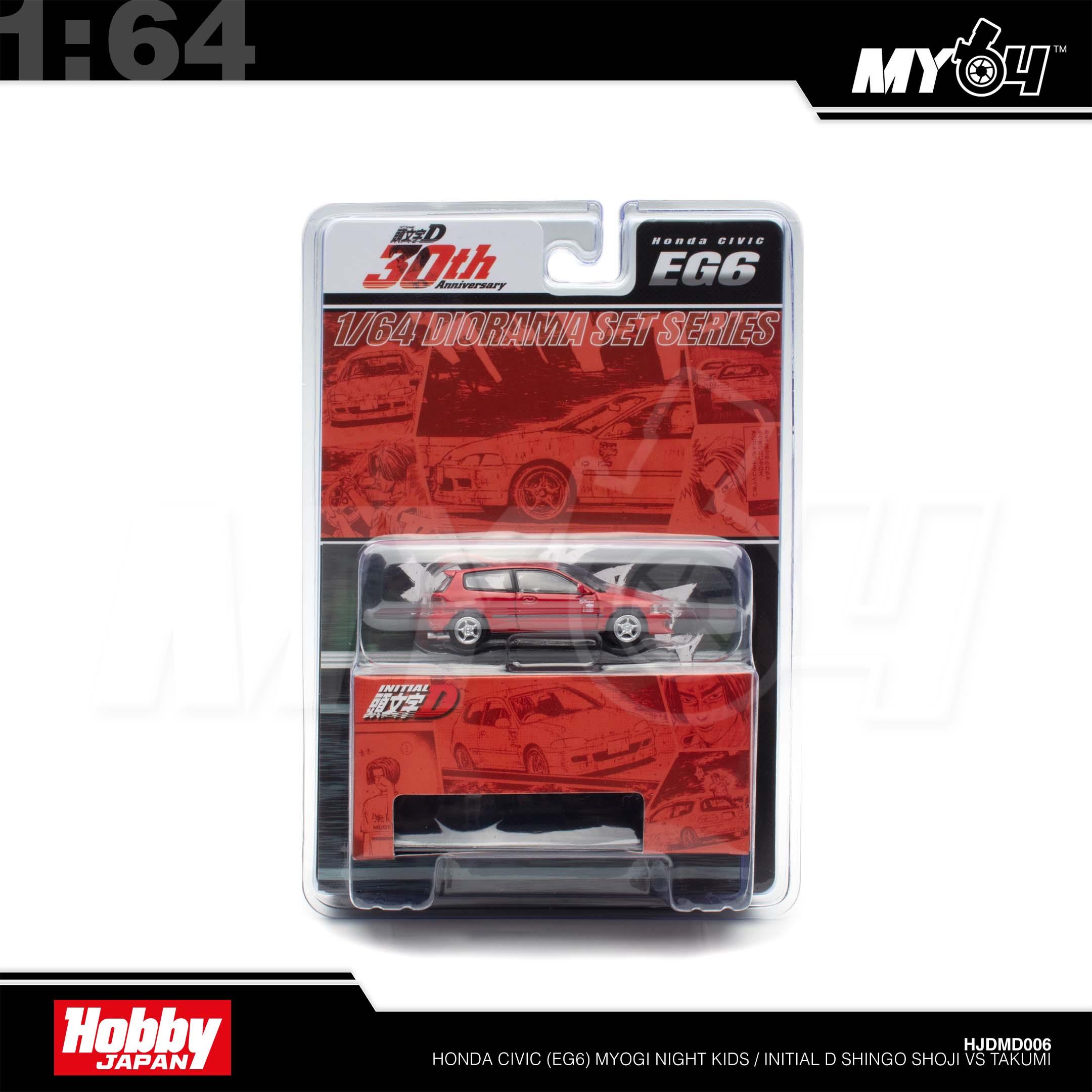 1:64 HOBBY JAPAN Honda Civic (EG6) Myogi Night Kids / Initial D Shingo Shoji VS Takumi
