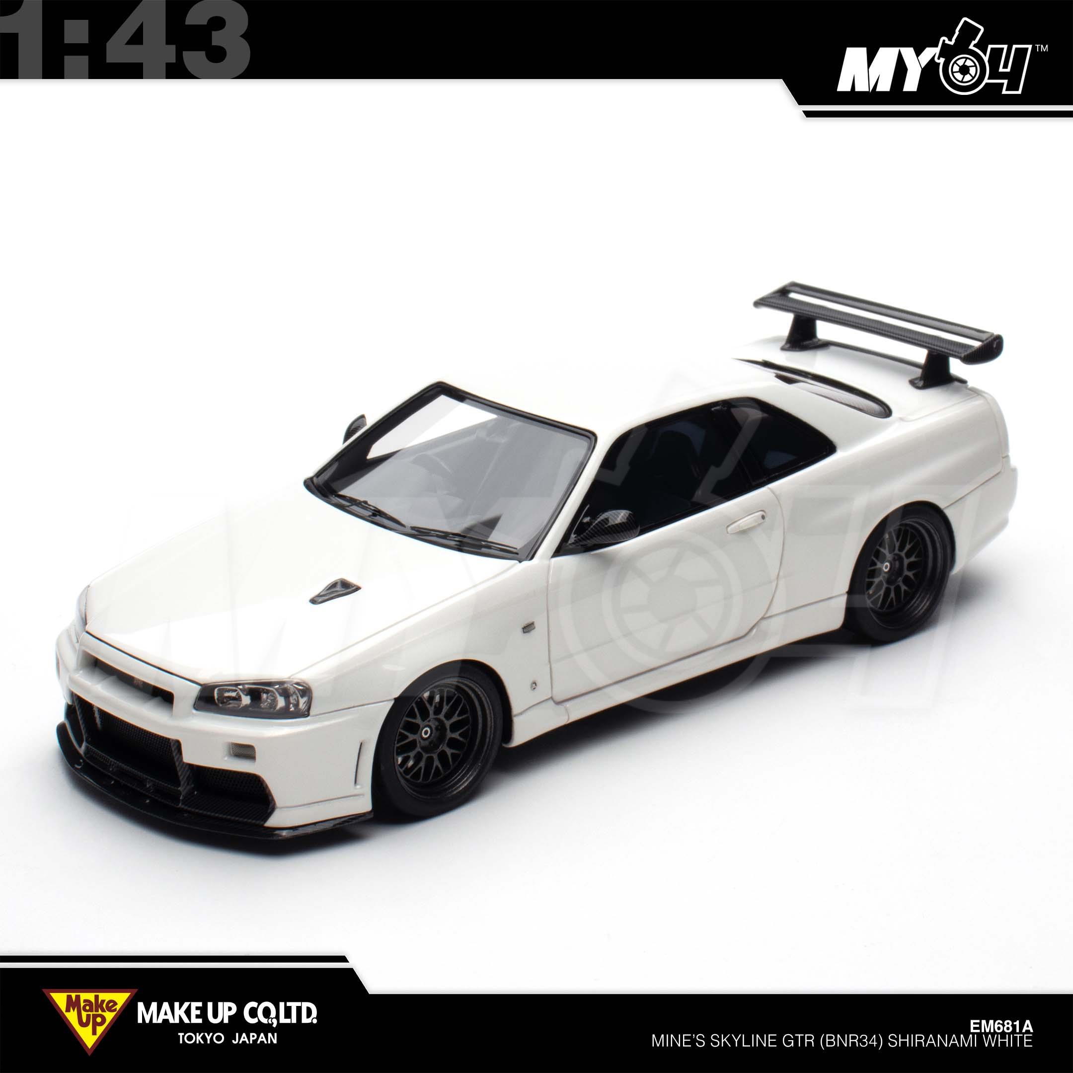 1:43 MAKE UP Mine's Skyline GTR (BNR34) Shiranami White