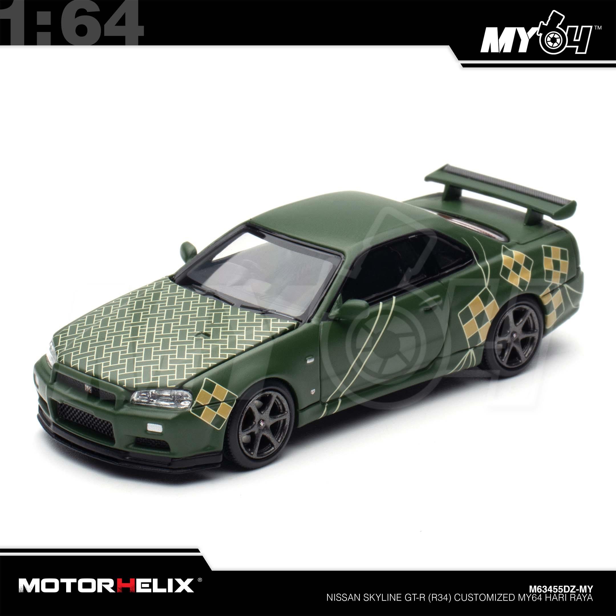 1:64 MOTORHELIX Nissan Skyline GT-R (R34) Customized MY64 Hari Raya