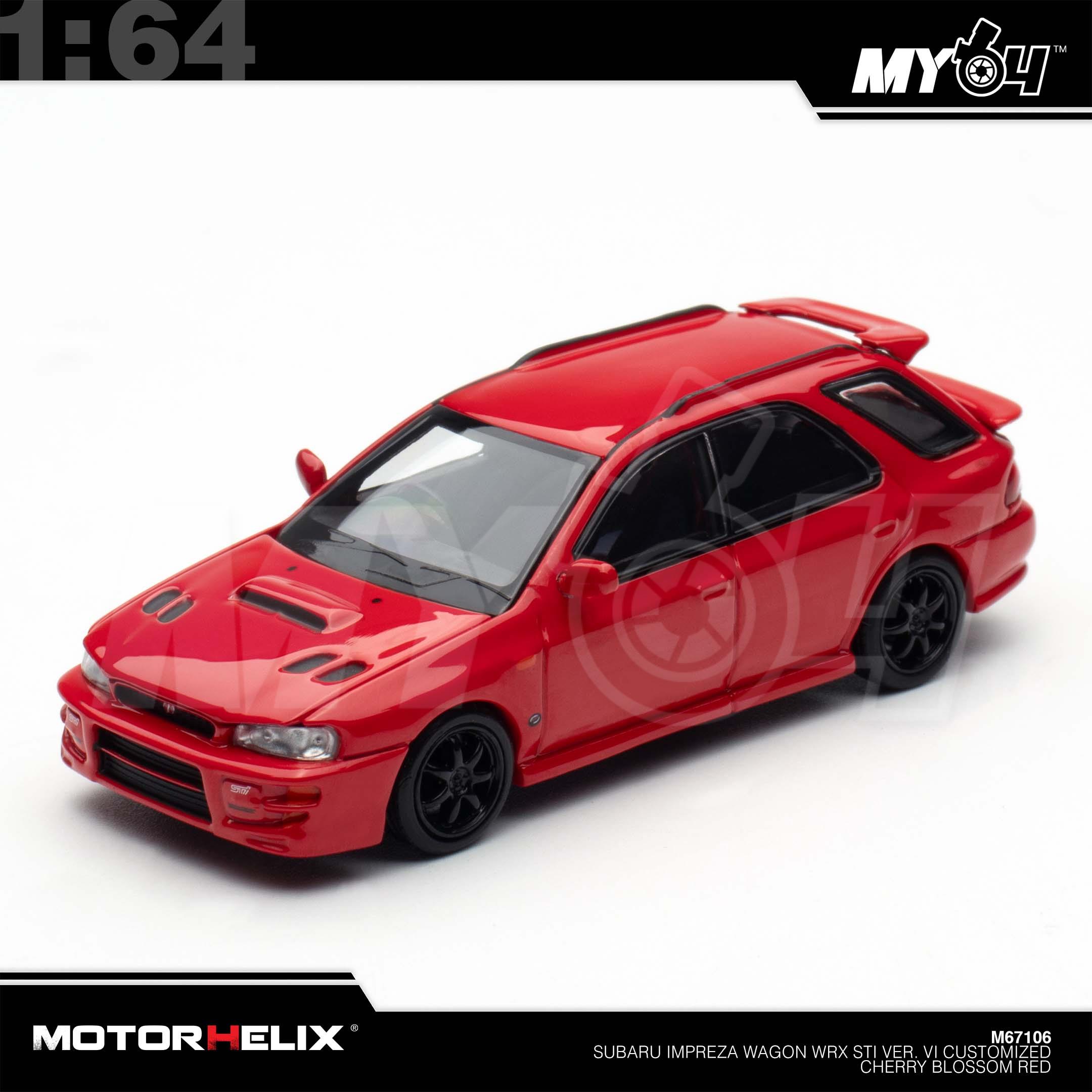 1:64 MOTORHELIX Subaru Impreza Wagon WRX STi Ver. VI Customized Cherry Blossom Red