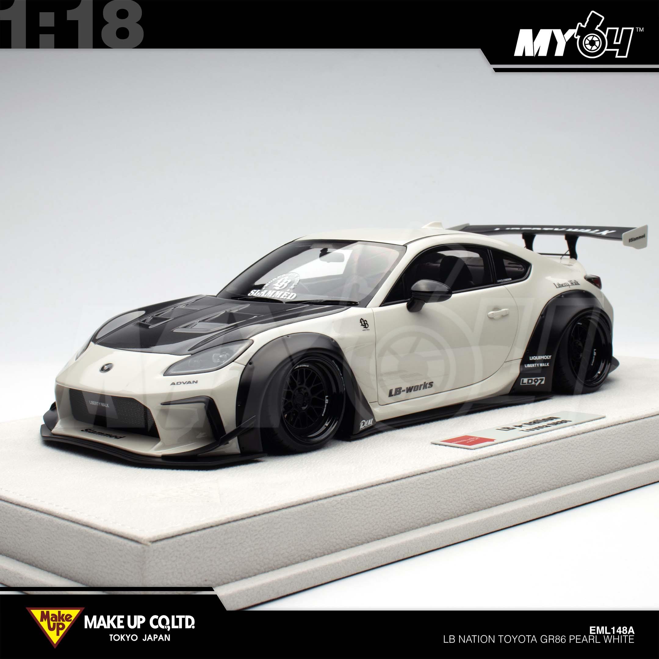 1:18 MAKE UP LB Nation Toyota GR86 Pearl White