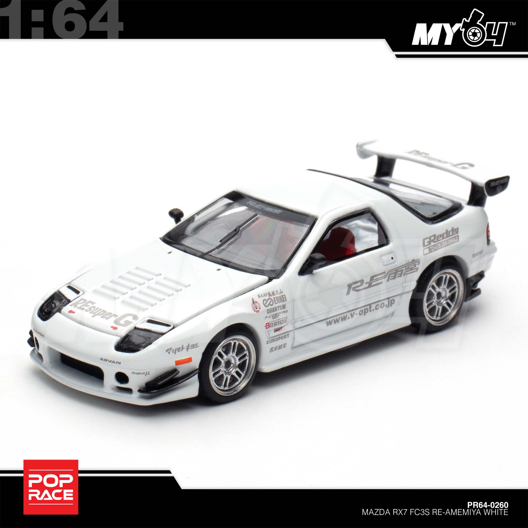 1:64 POP RACE Mazda RX7 FC3S Re-Amemiya White