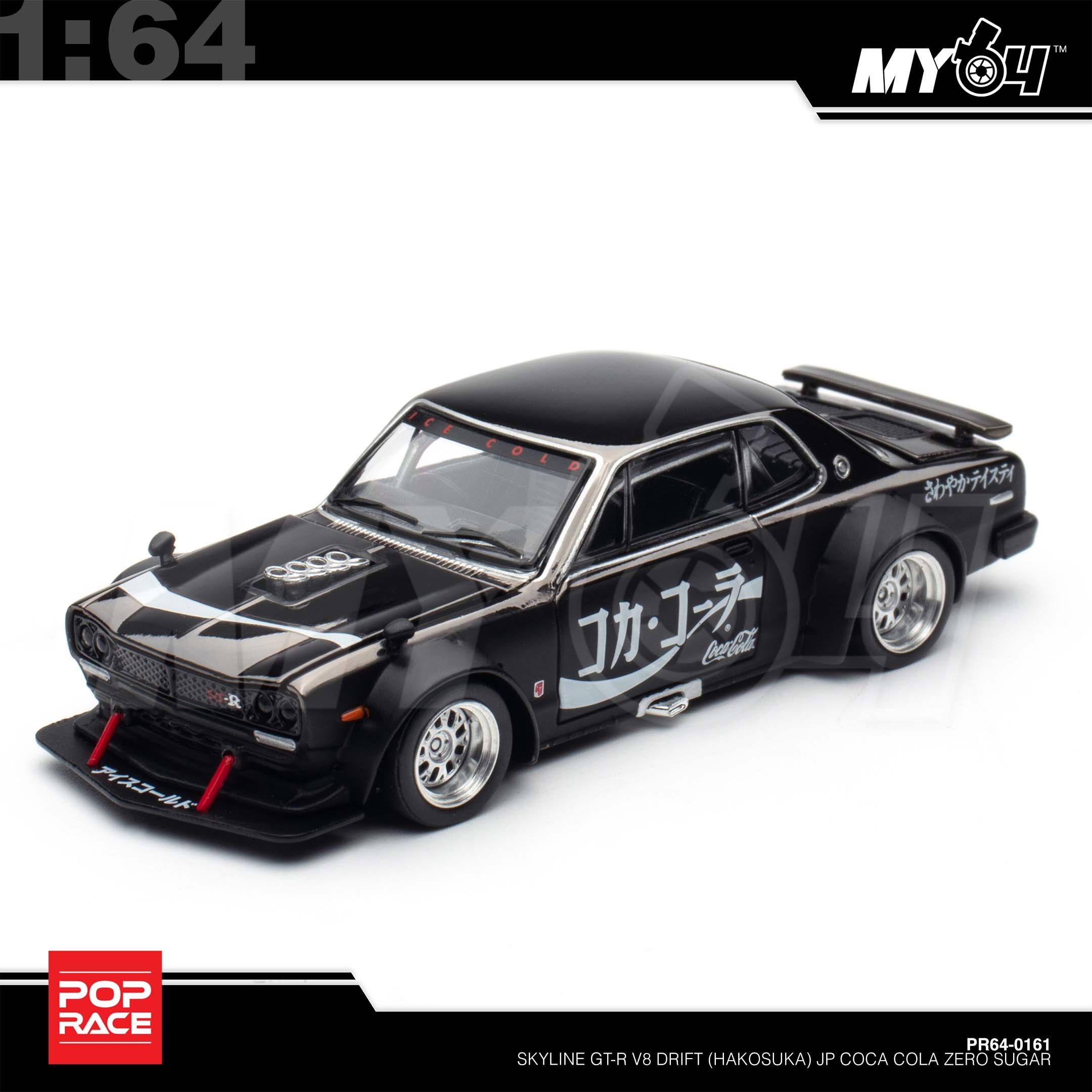 1:64 POP RACE Skyline GT-R V8 Drift (Hakosuka) JP Coca Cola Zero Sugar