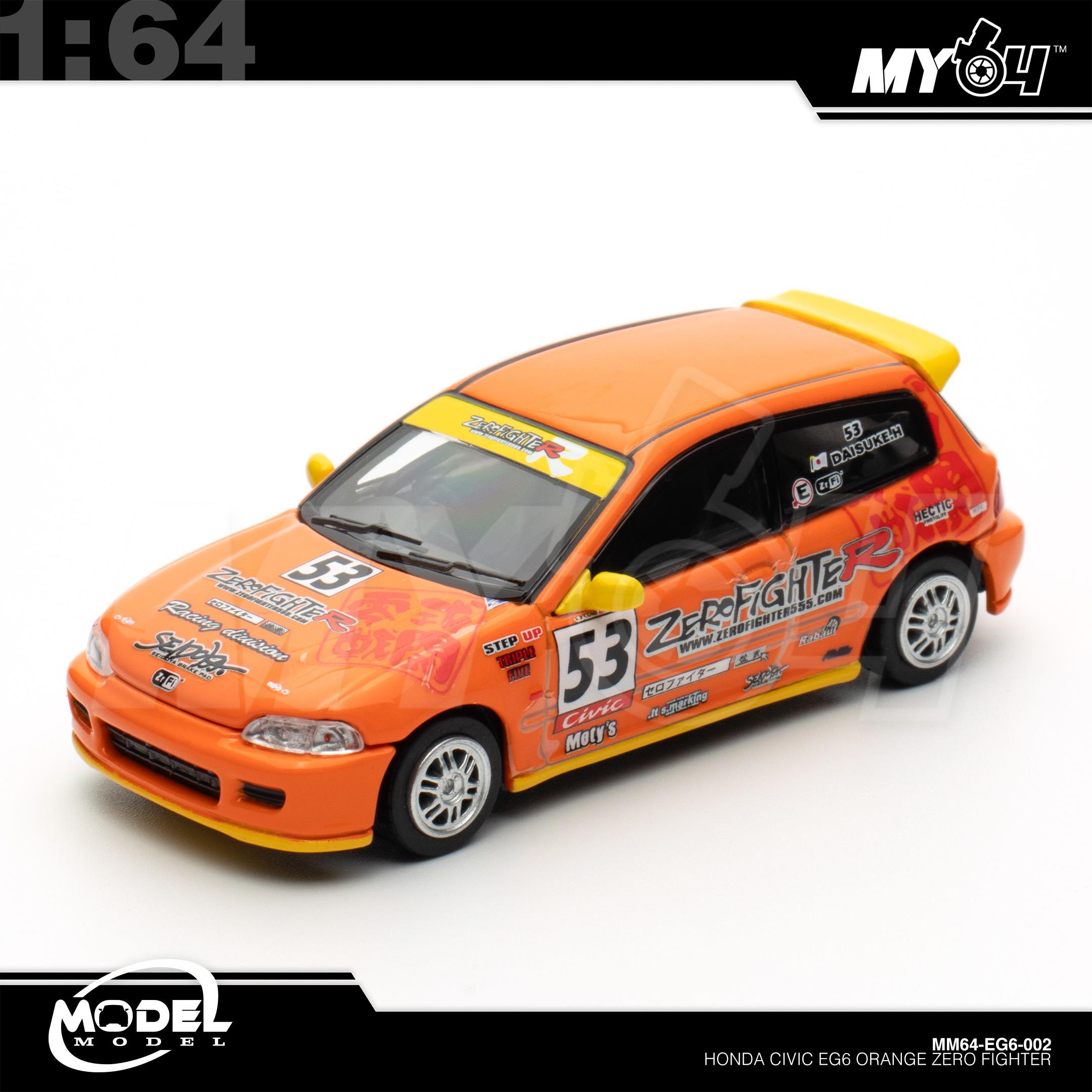 1:64 MODELMODEL Honda Civic EG6 Orange Zero Fighter