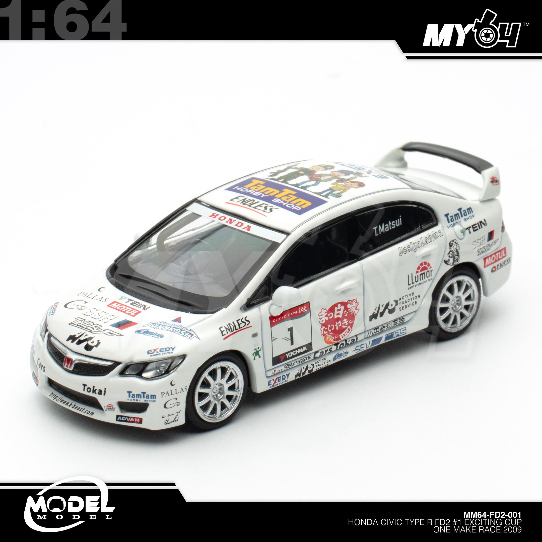 1:64 MODELMODEL Honda Civic Type R FD2 #1 Exciting Cup One Make Race 2009
