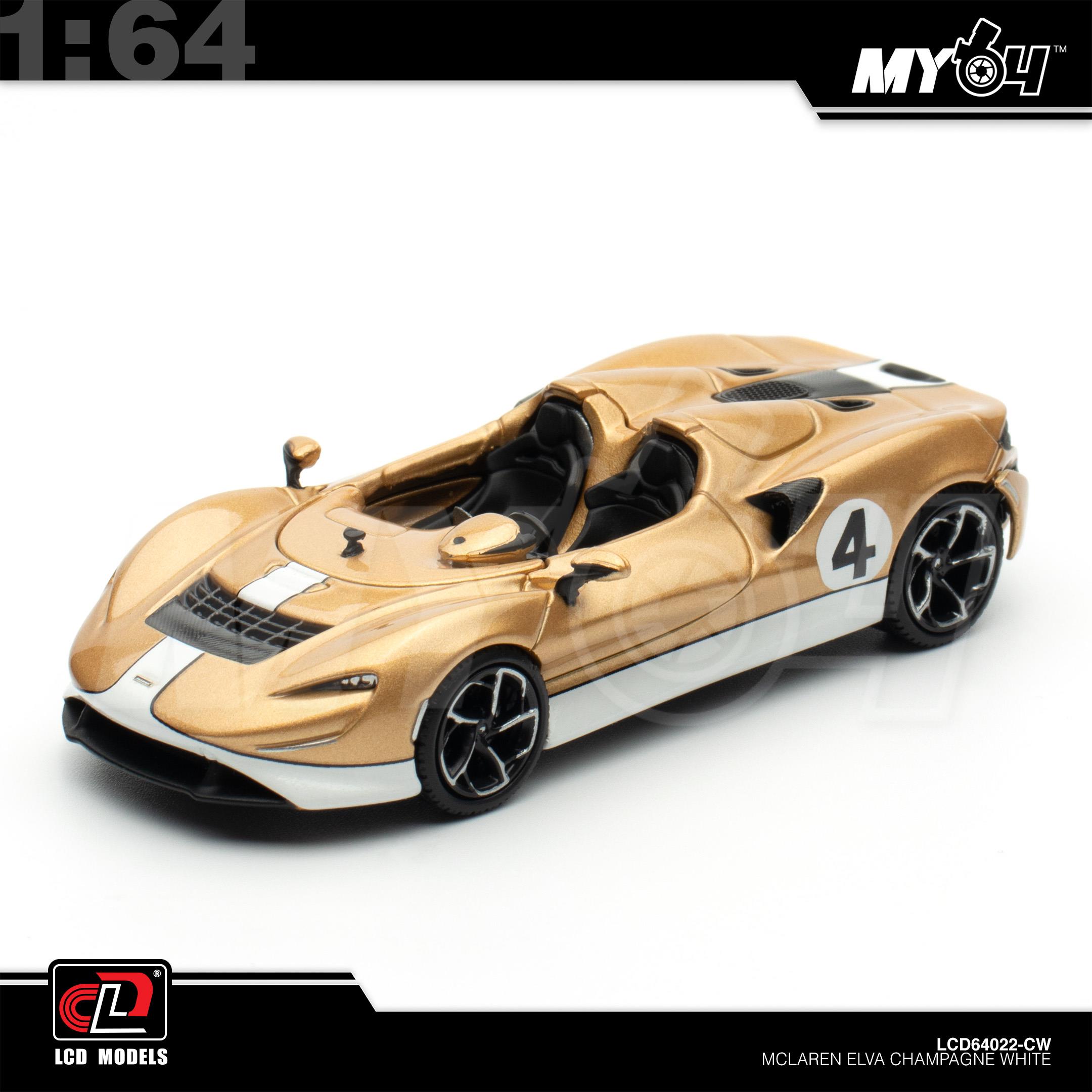 1:64 LCD MODEL McLaren Elva Champagne White